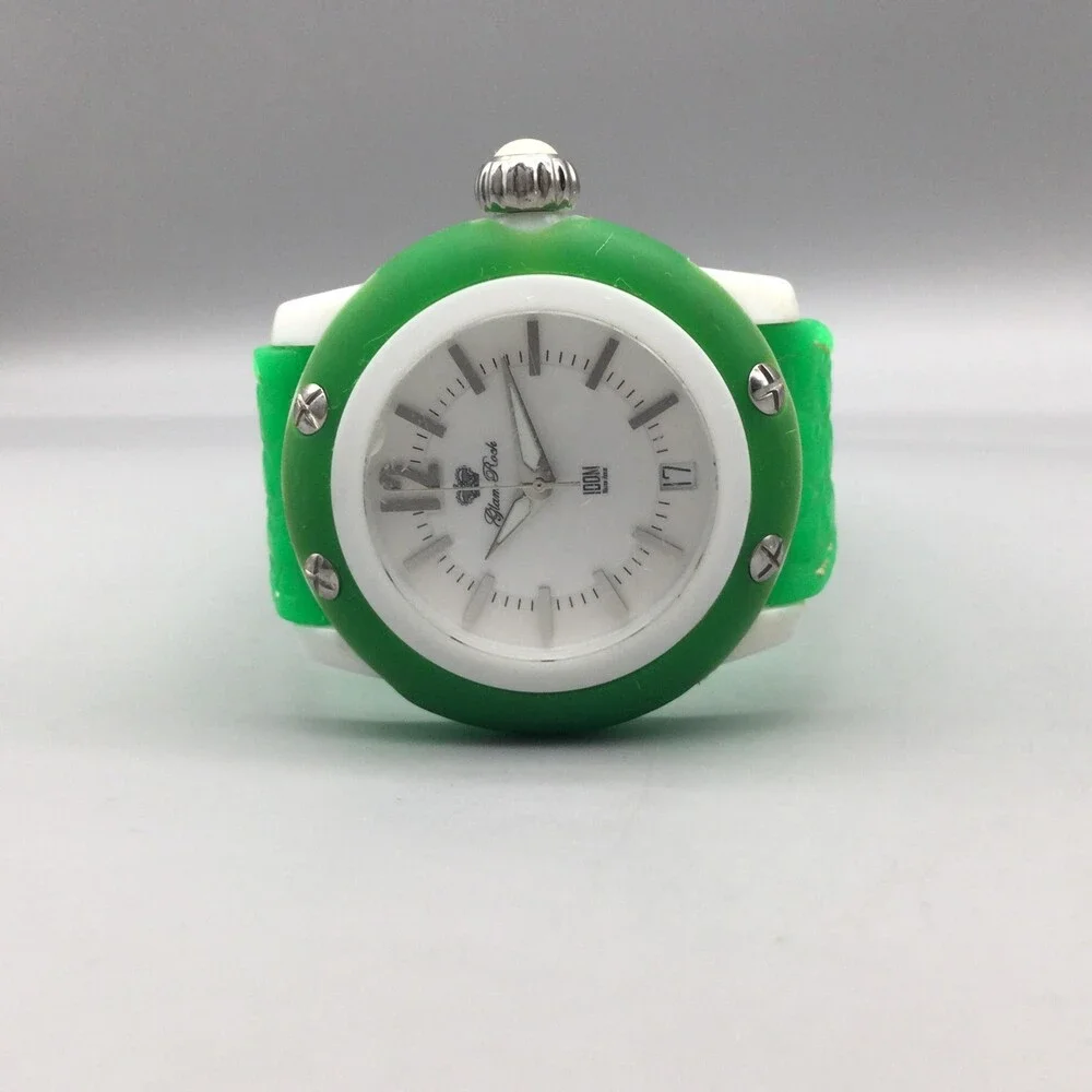 Glam Rock Miss Miami Beach Womens Watch 38mm Chipped Crystal Green New Battery